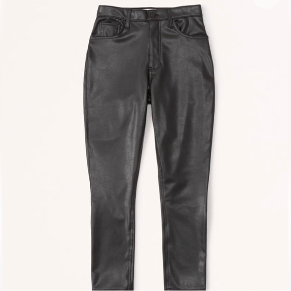 Abercrombie & Fitch Curve Love Vegan Leather Skinny Pant 10 Long - Picture 3 of 11